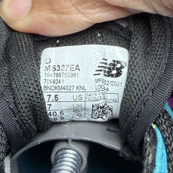 New Balance 327 Black Multi-Color (MS327EA) Sz 7.5 Comfort Clean OG Rare - Picture 5 of 5